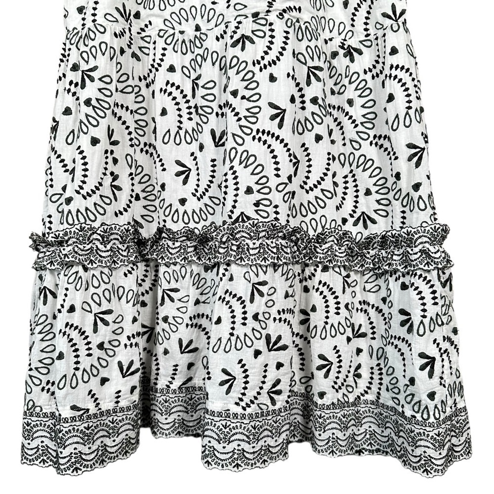 MARIE OLIVER Julia Sage Embroidered Voile Cotton Ruffle Dress - Picture 8 of 12